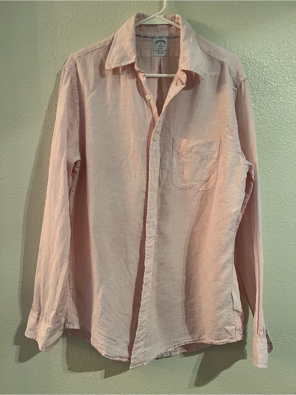 Brooks Brothers Light Pink Long-Sleeve Button-Down Shirt